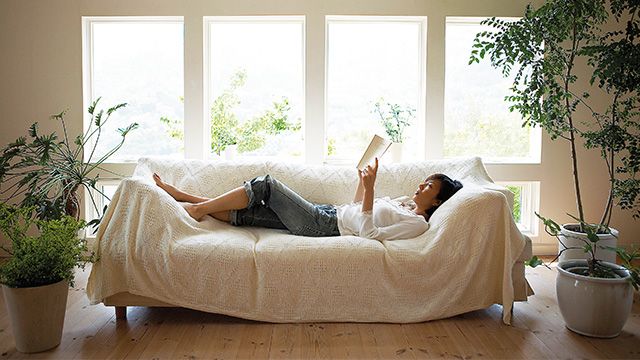 living room with a sofa